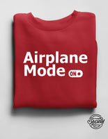 Airplane Mode Sweatshirt Red and White