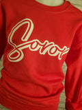 Soror Sweatshirt Red and White