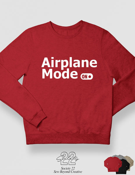 Airplane Mode Sweatshirt Red and White