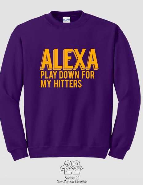 Alexa Play Down For My Hitters in Purple and Gold