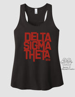 Stacked Letters Delta Sigma Theta Tank