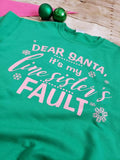Dear Santa Pink and Green Sweatshirt