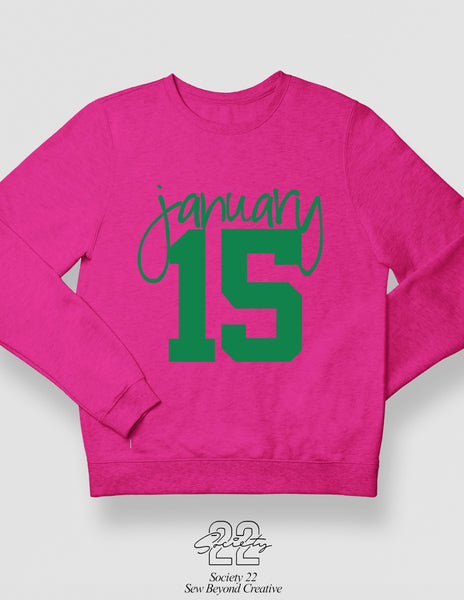 January 15th Green on Pink