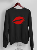 Kiss/Lips Oo-oop Sweatshirt Black and Red