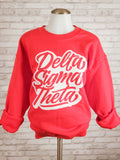 Cursive Delta Sigma Theta ΔΣΘ Sweatshirt in Red