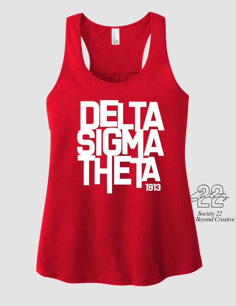Stacked Letters Delta Sigma Theta Tank
