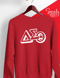 Interlocking Greek Letters ΔΣΘ Sweatshirt in Red