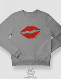 Kiss/Lips Oo-oop Sweatshirt Black and Red